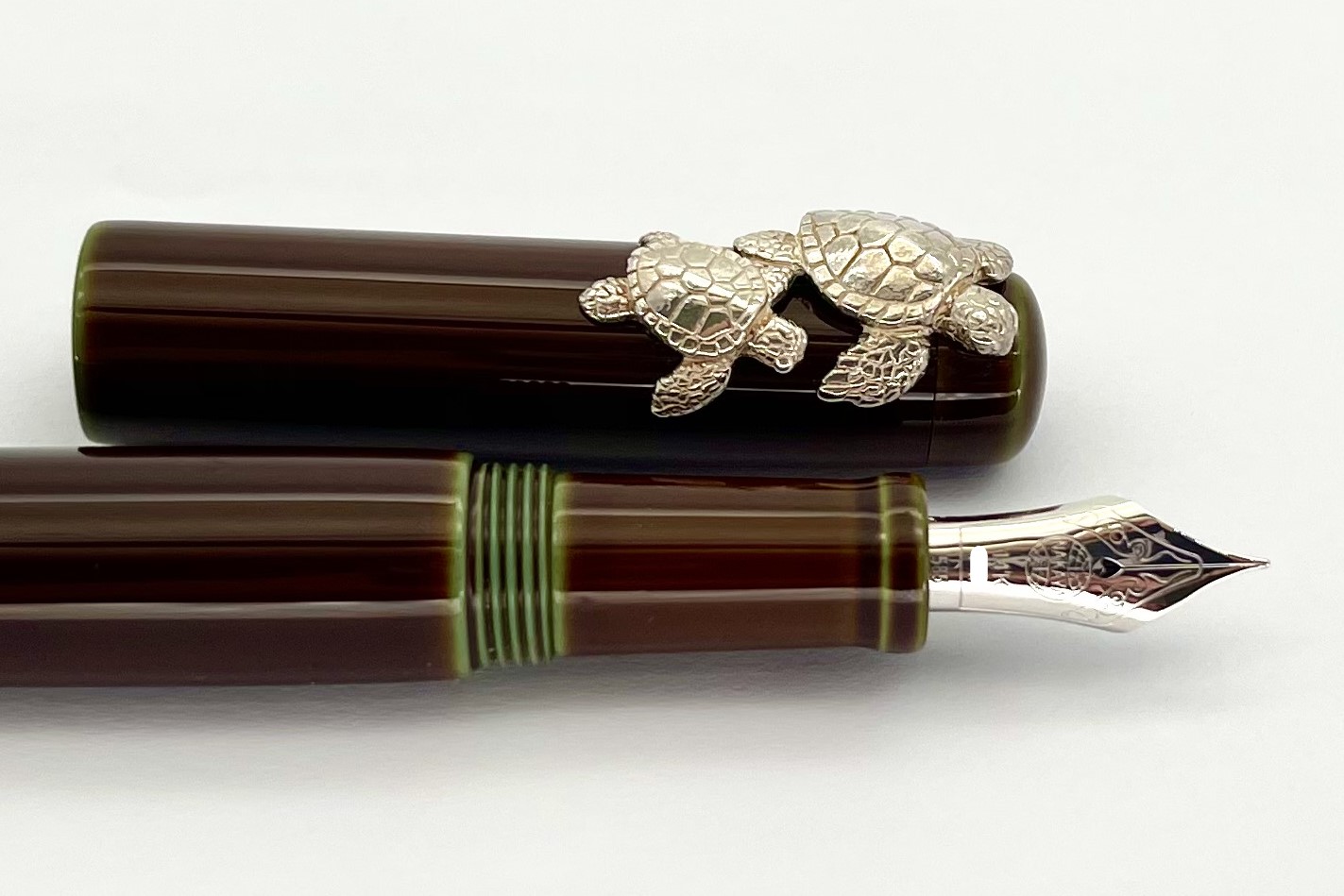 NakayaNeoStandardWriterHekiTamenuriFountainPenwithRhodiumSeaTurtleStopper_I